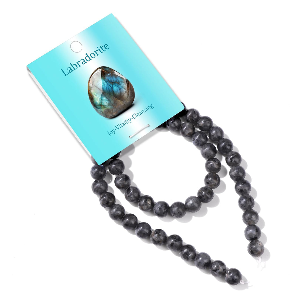 Risyfjew 50PCS 8mm Natural Labradorite Beads Gemstone Round Loose Beads for Jewelry Making Chakra Crystal Stone Beads for Bracelets Necklace Earrings Making Supplies (50pcs/Strand)