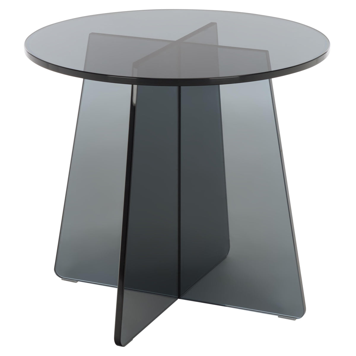 SAFAVIEH Furniture - Latika Tinted Accent Table - Grey Tinted Glass - Fully Assembled - Ideal for Living Room, Bedroom, 19.7" W x 19.7" D x 17.7" H (ACC7301A)