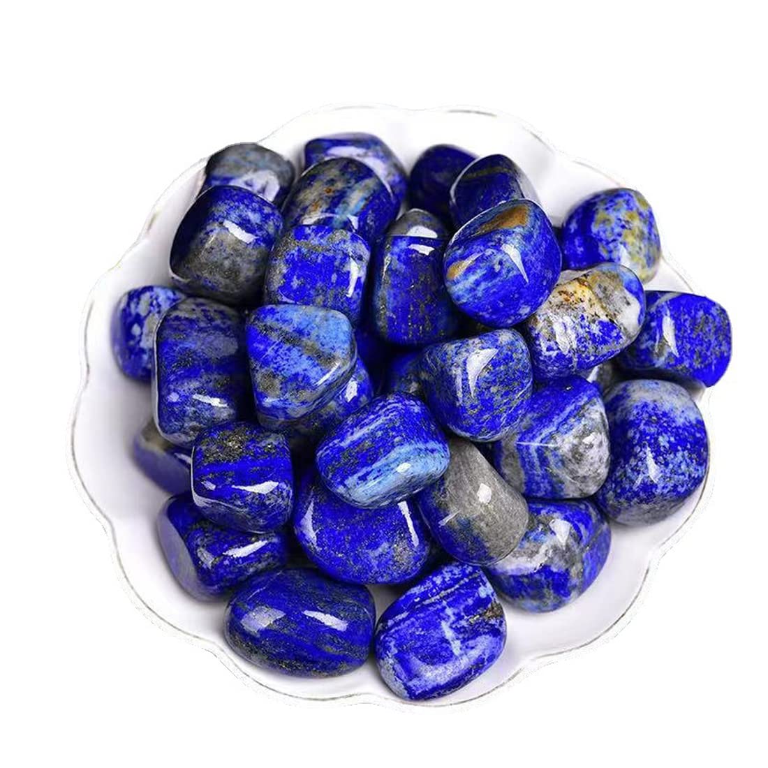 Lapis Lazuli Healing Crystal Stones, 1.25-2.0" Large Reiki Healing Gemstones Natural Tumbled Polished Stones for Energy Witchcraft Therapy Meditation
