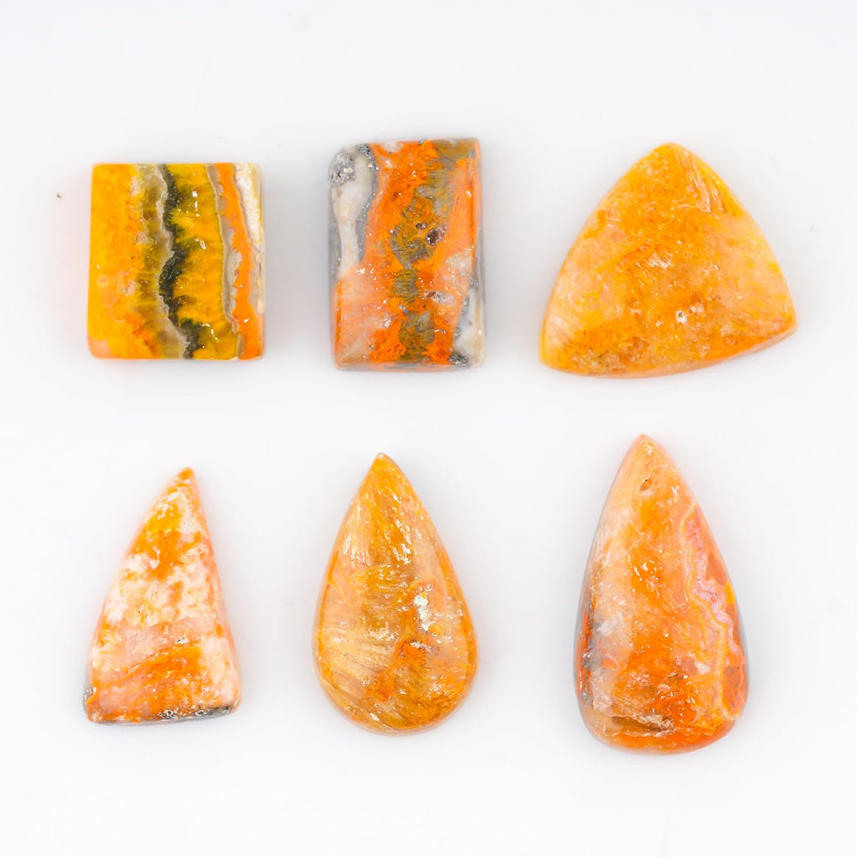ColouredRocks 6pcs, 12-16mm, BUMBLE BEE, Mix Shape, Natural Cabochon Crystals, Loose Gemstone, Wholesale Polished Supply, Jewelry Making, DIY Craft, Gem Collection