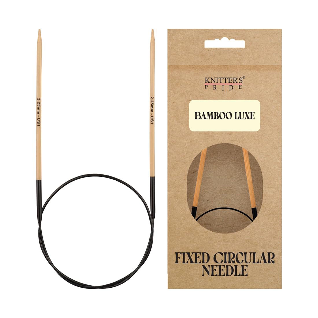 Knitter’s Pride Bamboo Luxe Fixed Circular Needles 16"" (40cm) – US Size 1 (2.25mm)