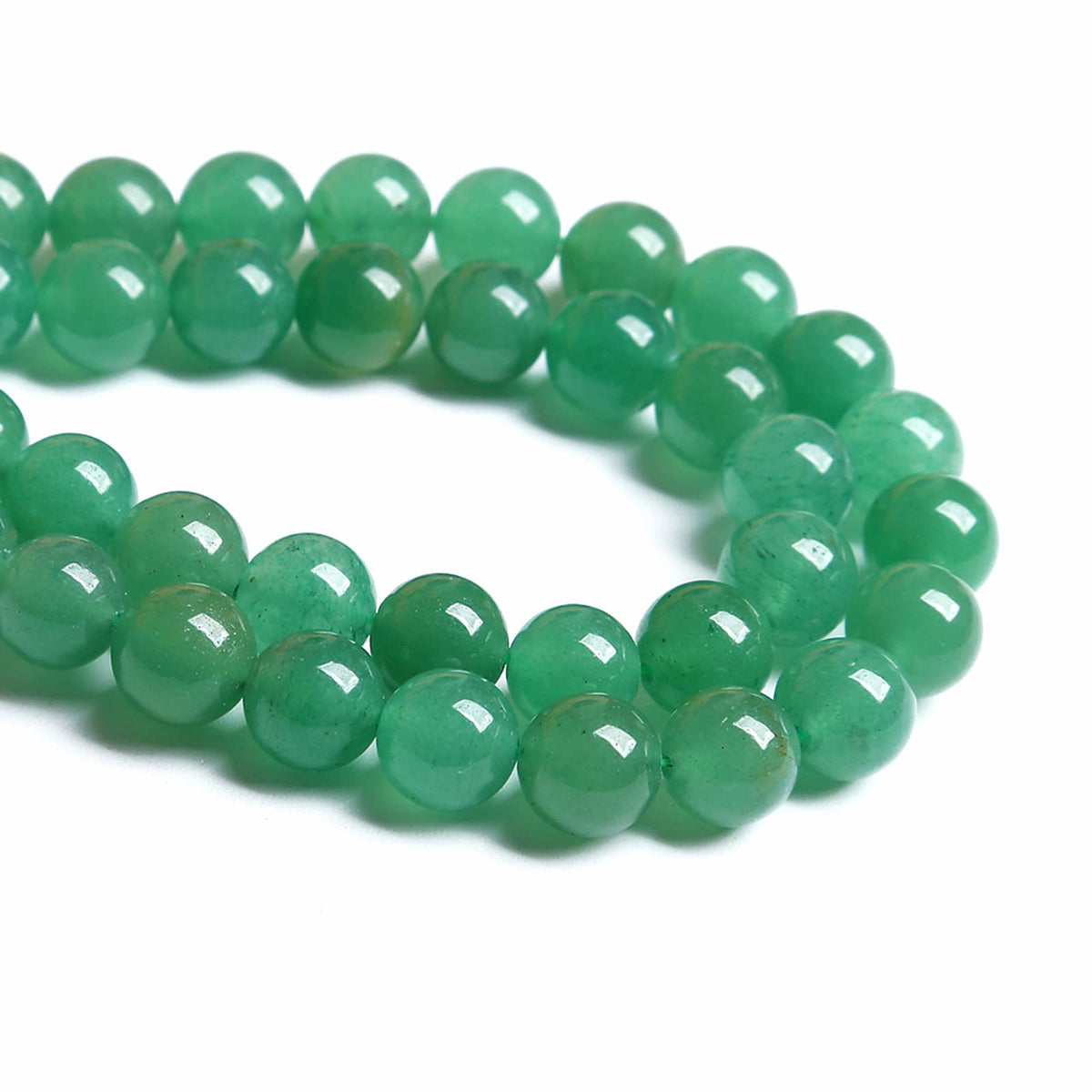 160PCS 4MM Natural Stone Green Aventurine Gemstone Loose Beads for Jewelry Making DIY Bracelet