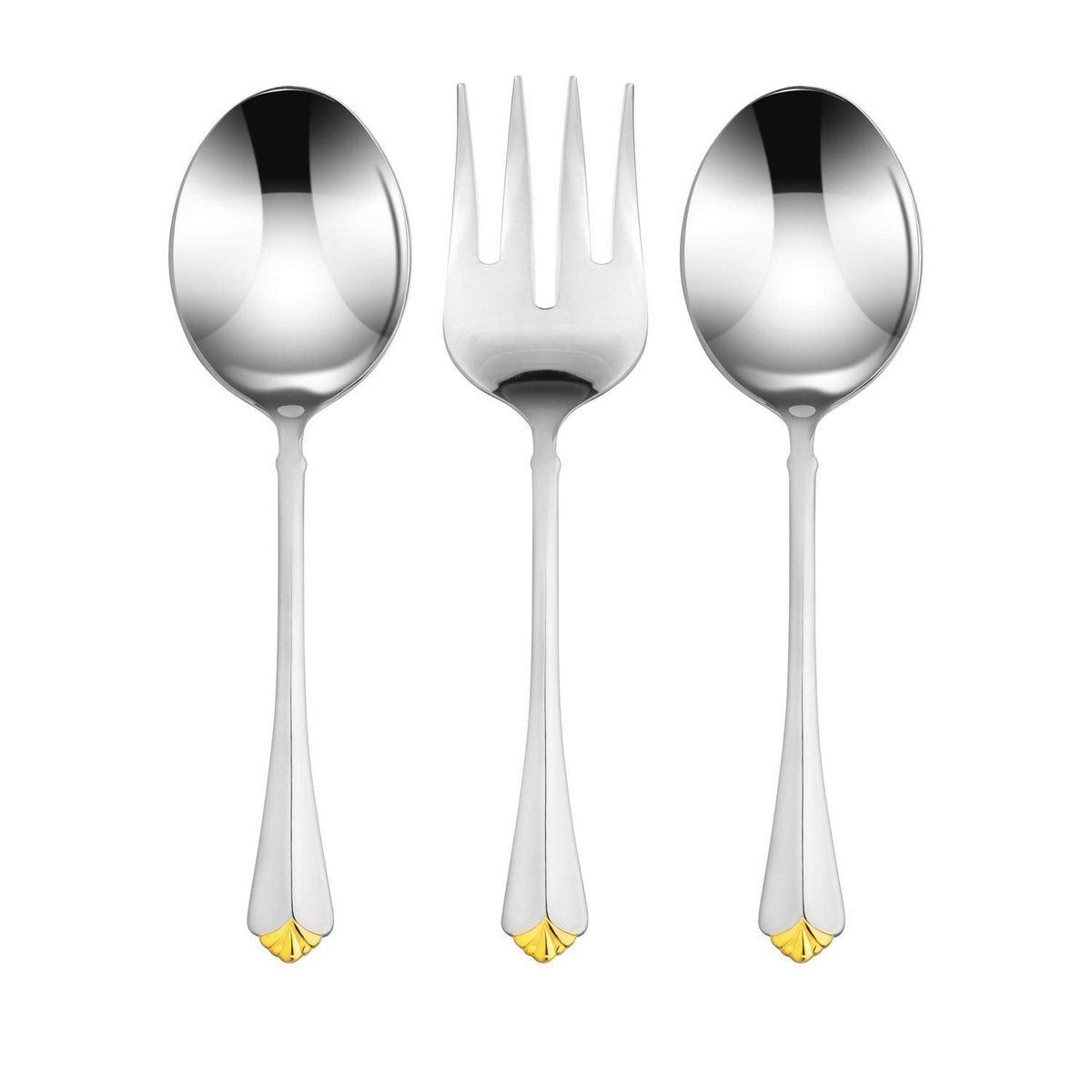 Venezia Collection 75-Pc Luxury Flatware Set for 12 w/Storage Case 24K Gold Premium Dining Cutlery Service - 18/10 Surgical Stainless Steel Silverware Hostess Serving Set in a Chest