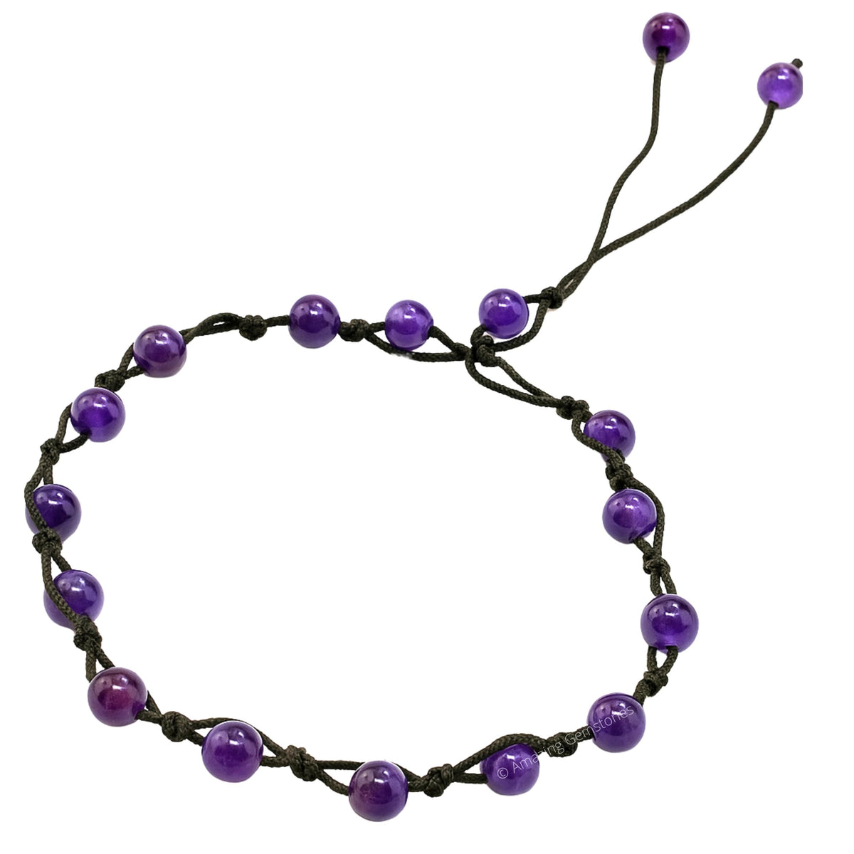 Amazing Gemstone Amethyst Anklet Ankle Bracelets for Women - Waterproof Beaded Healing Crystal Anklets, Plus Size Chakra Gemstone Bead Anklet (Stretchy Adjustable - Hand Knotted)