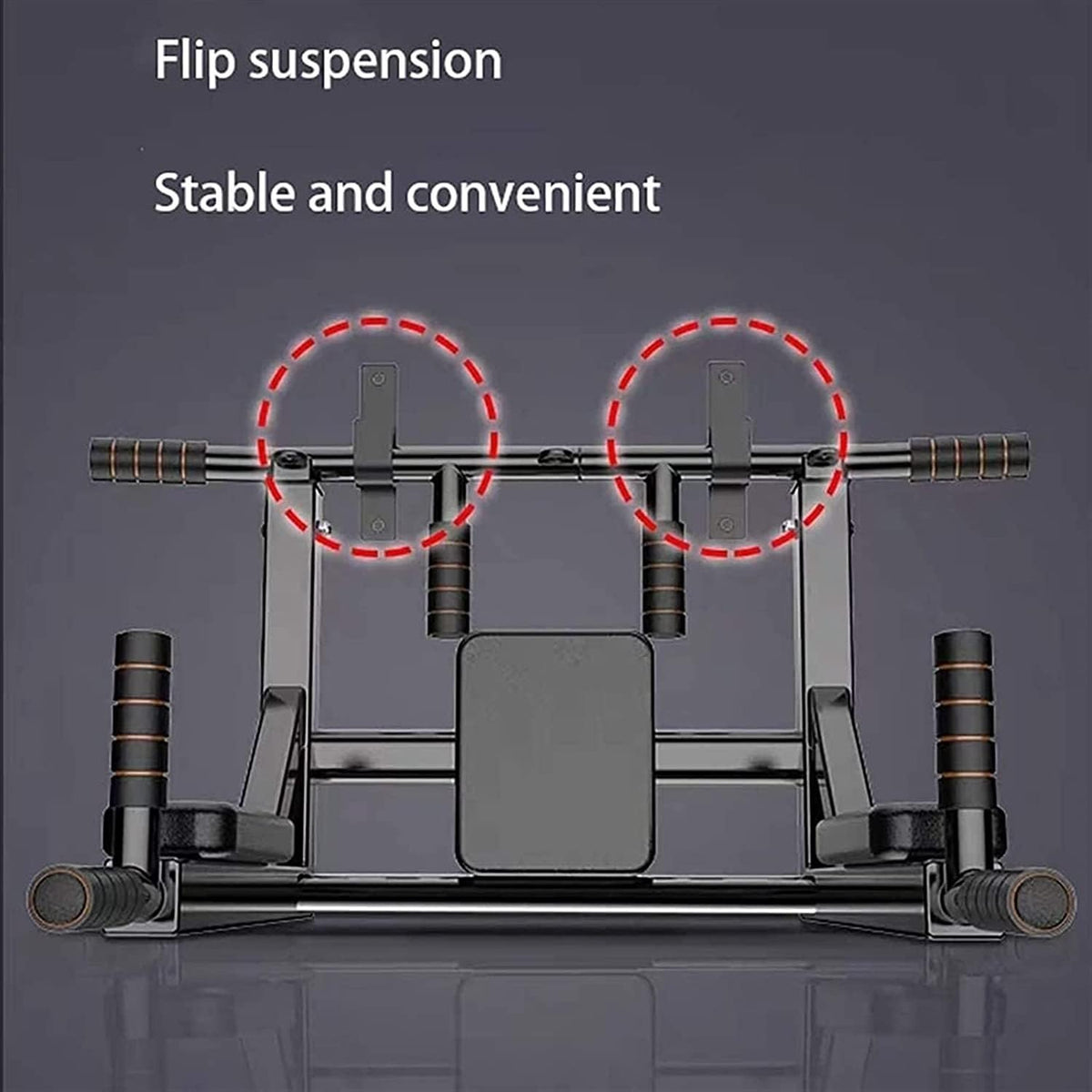 JDXQBLD Pull Up Bar, 2 in 1 Chin Up Bar with Multi-Grip, Multifunctional Dip Station, Fitness Training Equipment for Home Gym Workout, Max Load 500kg