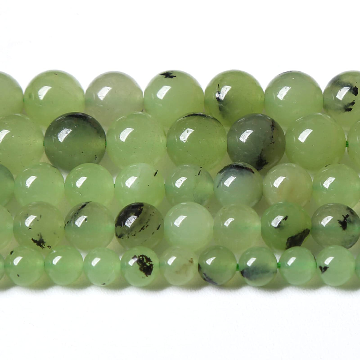 10MM 38PCS Natural Stone Prehnite Jade Loose Beads for Jewelry Making DIY Bracelet Necklace