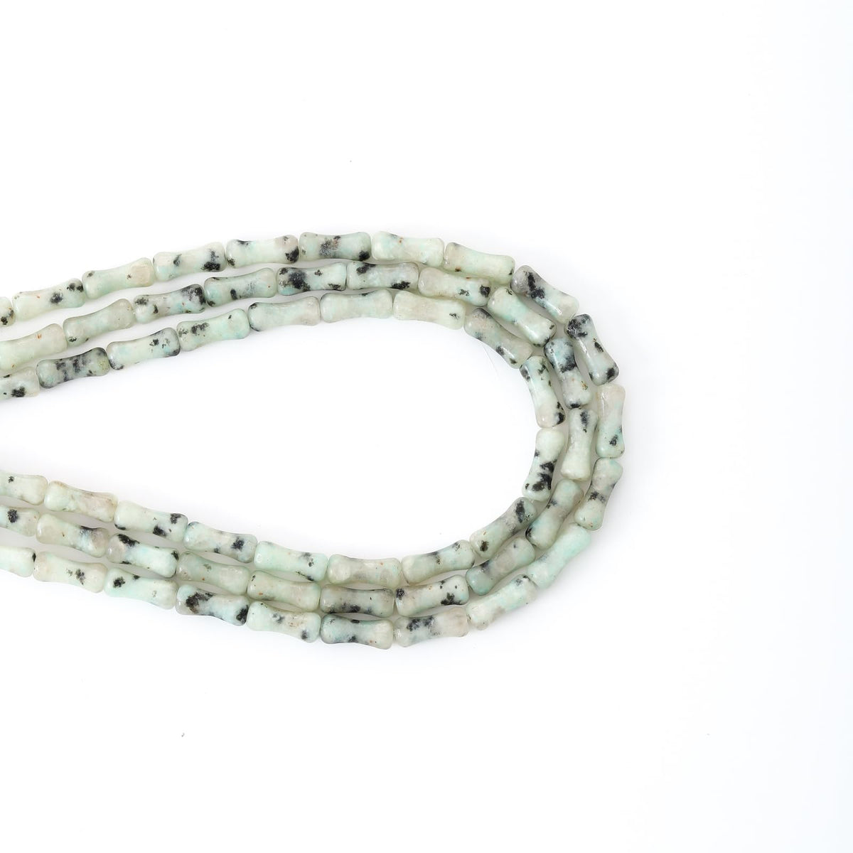 5x12mm Natural Kiwi Jasper Stone Bamboo Shape Gem Healing Energy Loose Spacer Beads for DIY Necklace Bracelet Earring