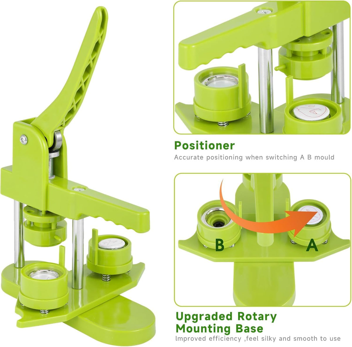 JINFEIDIAN 25mm 1-Inch Button Maker Machine Kit with 200Pcs Supplies, Manual Press for DIY Pin Badges, Ideal Kids Gift & Craft Projects