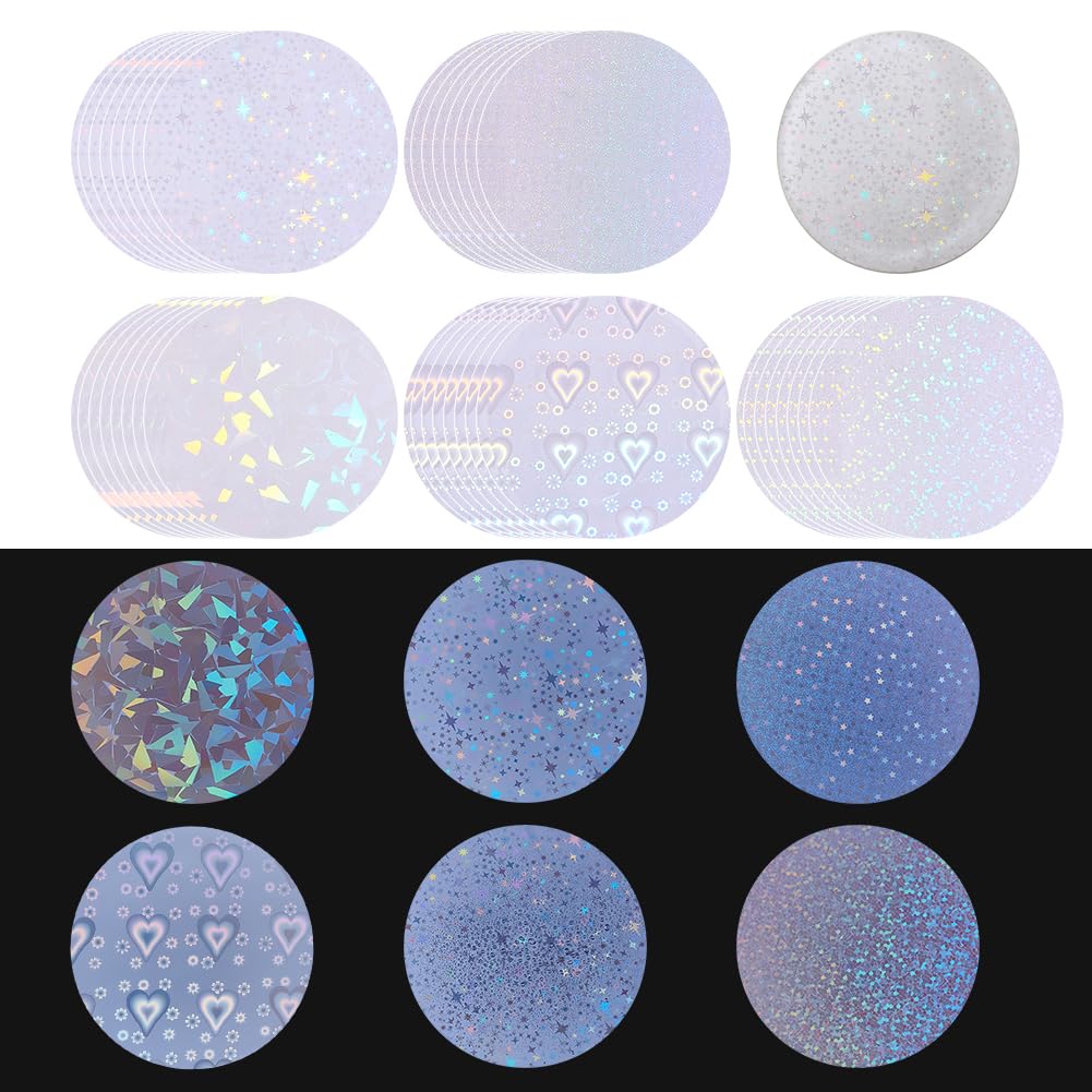 BENECREAT 250Pcs 5 Styles Badge Protective Film, 2.76inch Button Maker Supplies, Plastic Film for DIY Round Badge Button Making DIY Gift