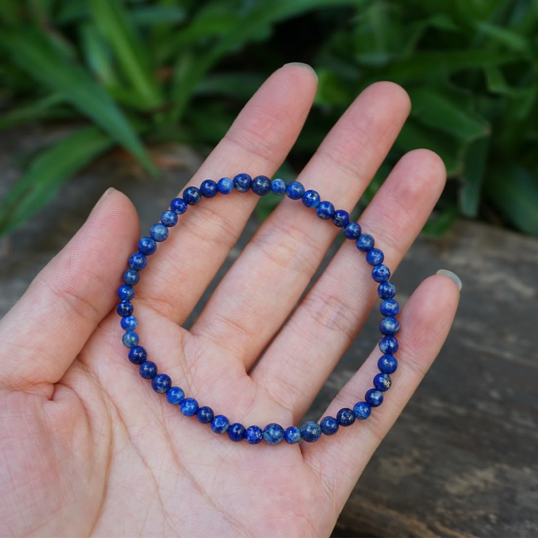 4mm Lapis Lazuli Bracelet | Natural Royal Blue Throat & Third Eye Chakra Crystal Gemstone Beads - Handmade Meditation Protection Jewelry | Beading Tool Kit - Fits for 6-7 inch Xsmall Wrist