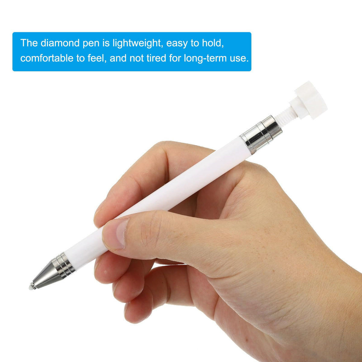 PATIKIL Diamond Art Pen with Wax, Diamond Art Accessories Refillable Wax Pen with 20Pcs Wax for Diamond Art Nail DIY Craft, White