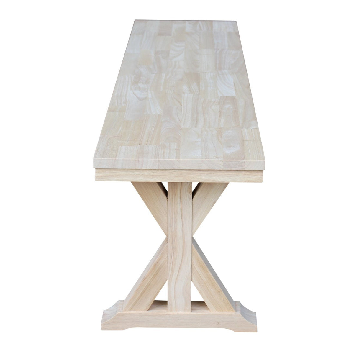 IC International Concepts, Canyon Collection Solid Bench, Solid Real Wood, Sturdy Parawood, Entryway/Dining/Living, 60"W x 14.56"D x 18"H, 450 lbs Weight Capacity, Paint/Stain Ready, Unfinished