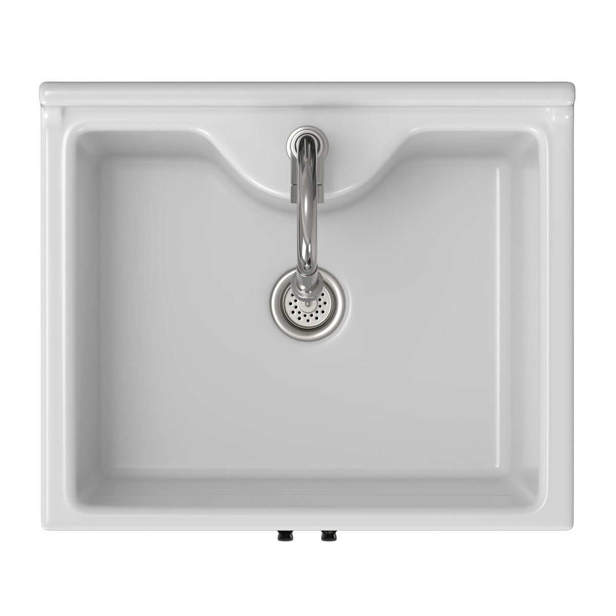 SIMPLIHOME Maile All-in-One 24 inch Wide Utility Sink and Laundry Cabinet in Pure White Finish, Transitional ABS Sink Cabinet for Laundry Rooms or Garage with High-Arch Chrome Faucet and Storage