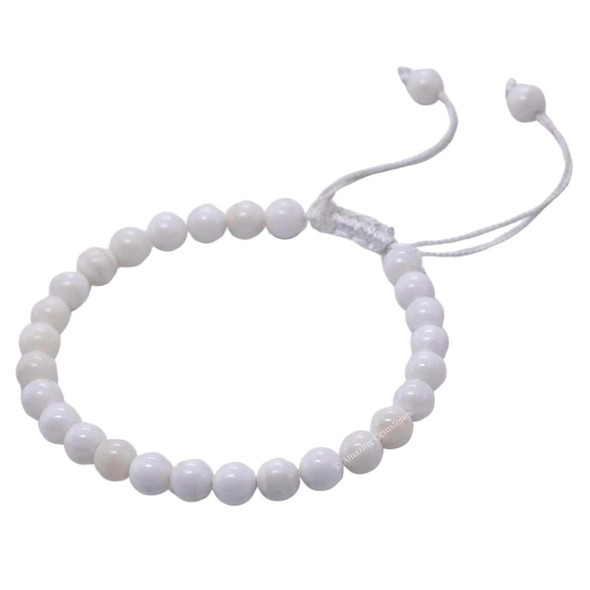 Amazing Gemstone White Moonstone Bracelet for Women Men's Gifts - Protection Healing Crystal Bracelet - 6mm Gemstone Beaded Adjustable Bracelet
