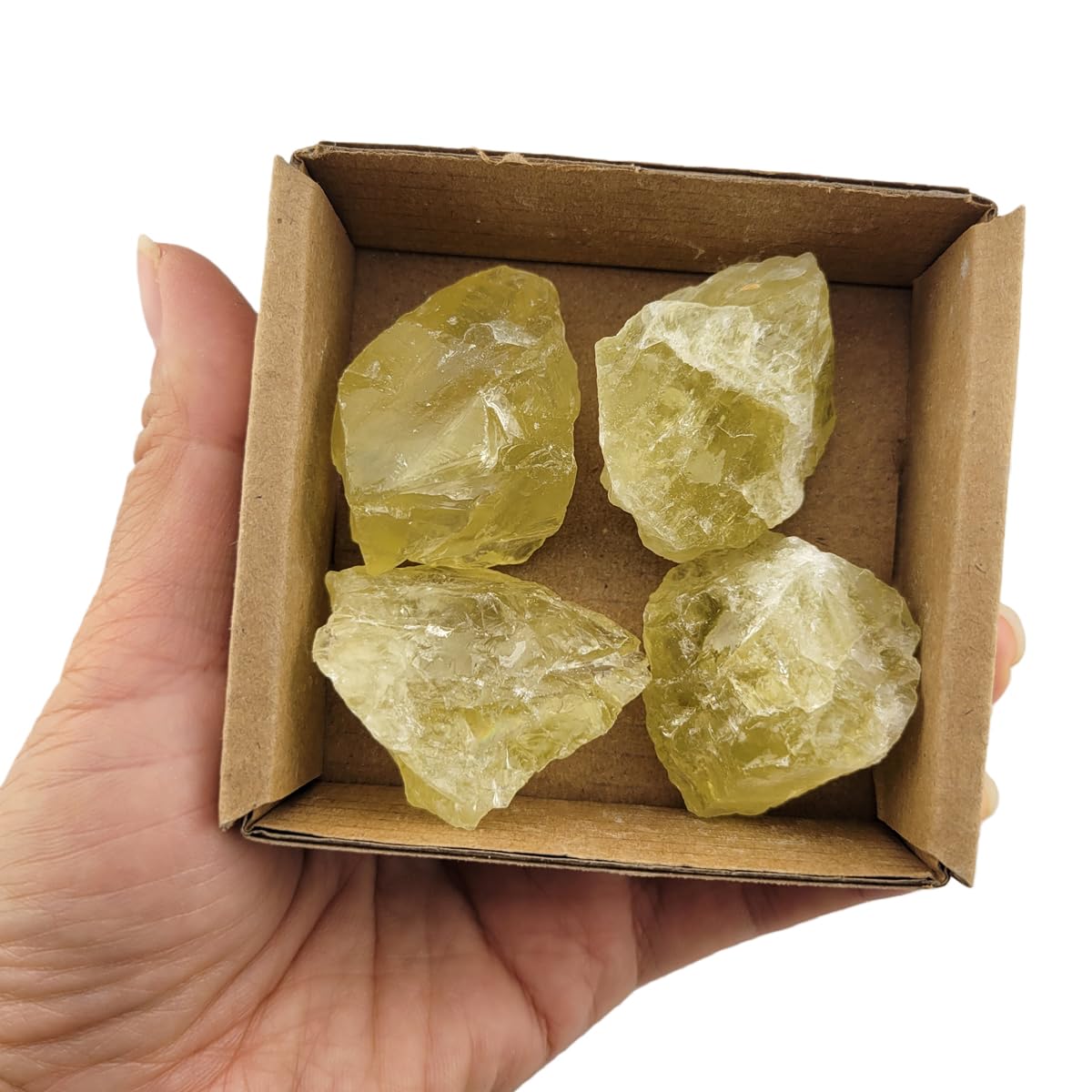 3-5Pcs Citrine Natural Raw Crystals 1''-2'' Rough Stones Rocks for Tumbling Polishing Cabbing Gemstones Crystals and Healing Stones for Wicca Reiki,Fountian Rocks for Decorations (Citrine)