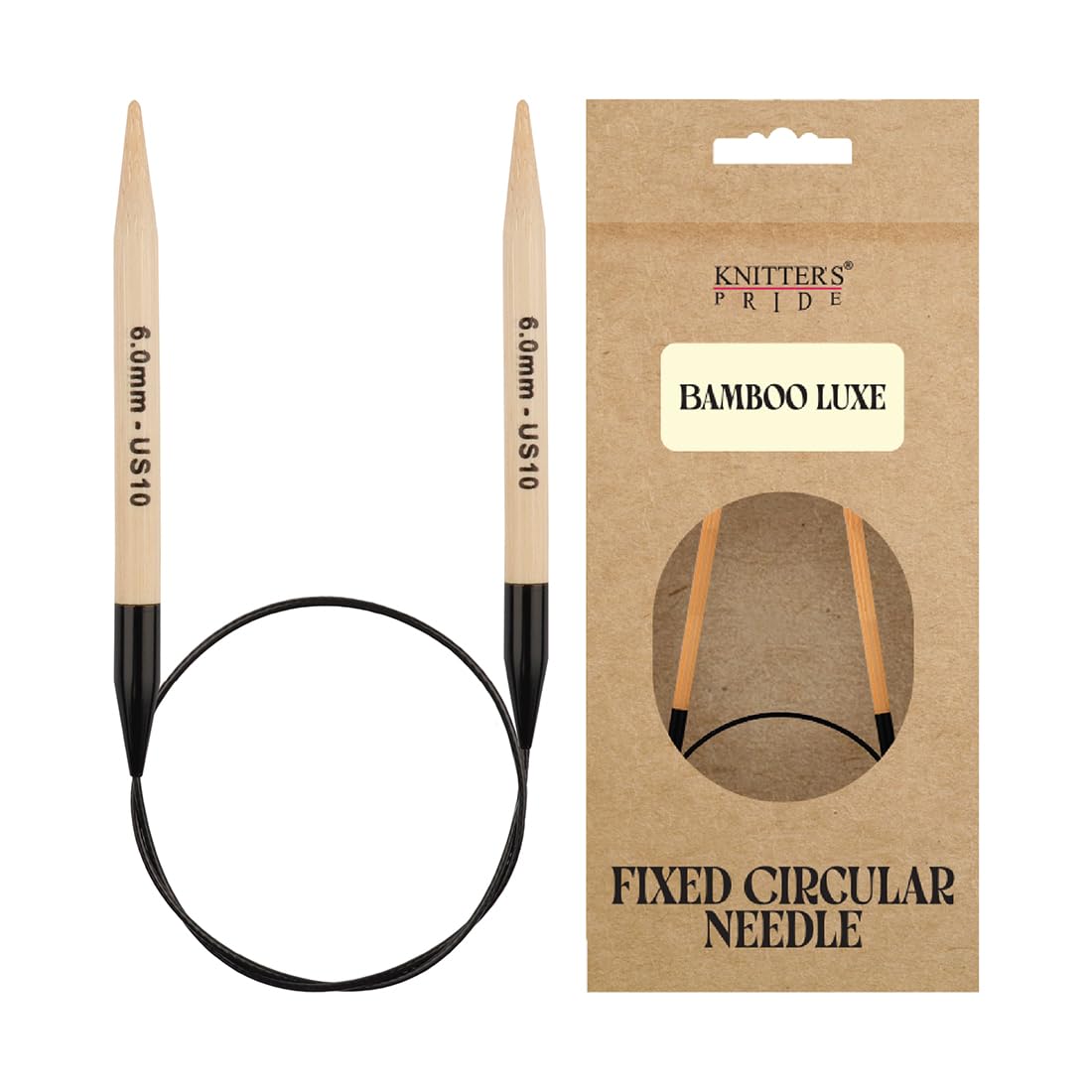 Knitter’s Pride Bamboo Luxe Fixed Circular Needles 24"" (60cm) – US Size 10 (6mm)