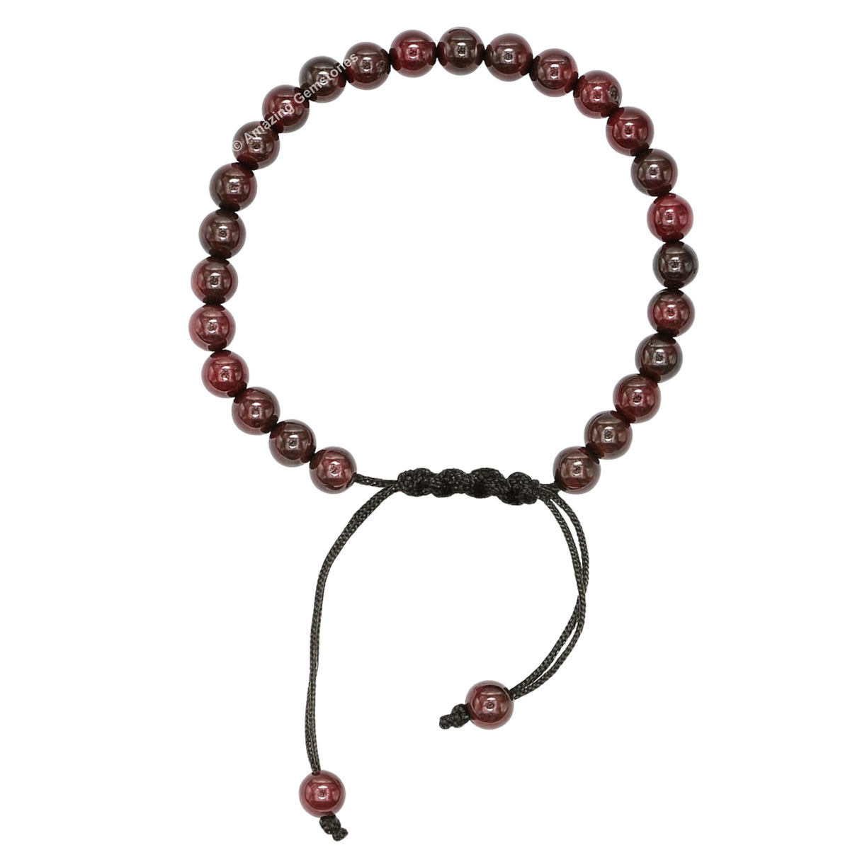 Amazing Gemstone Garnet Bracelet, Gifts For Men & Women - Protection Healing Crystal Bracelet - 6mm Gemstone Beaded Adjustable Bracelet, Pulseras Para Hombres Mujer Stocking Stuffers