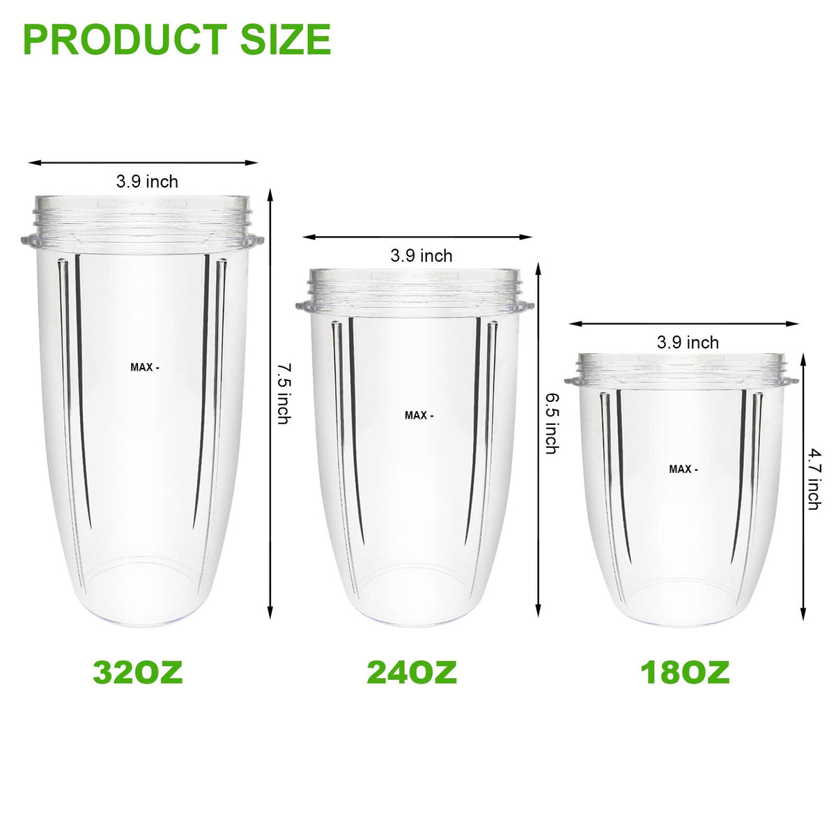 14 PCS Blender Extractor Blade and Cups for NutriBullet 600w and 900w Series, Replacement Parts Gasket Shock Pad and Gear(1 Blade, 3 Cups,1 Lids)