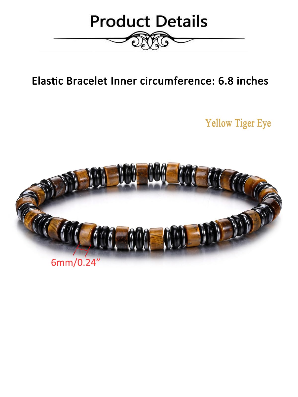 Top Plaza Triple Protection Bracelet for Men Tiger Eye Black Obsidian Hematite Bracelet Natural Handmade Gemstone Beaded Bracelets Balance Meditation Jewelry Christmas Gifts