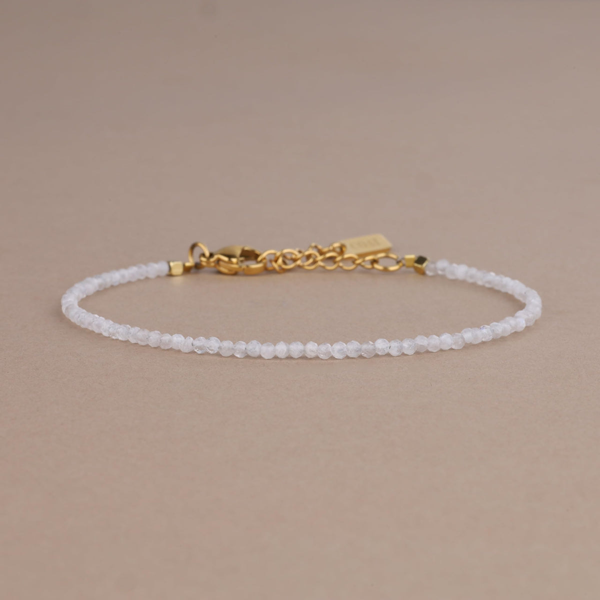 COAI Women's Crystal Bracelet Stone Beaded Moonstone Bracelet for Women 2mm