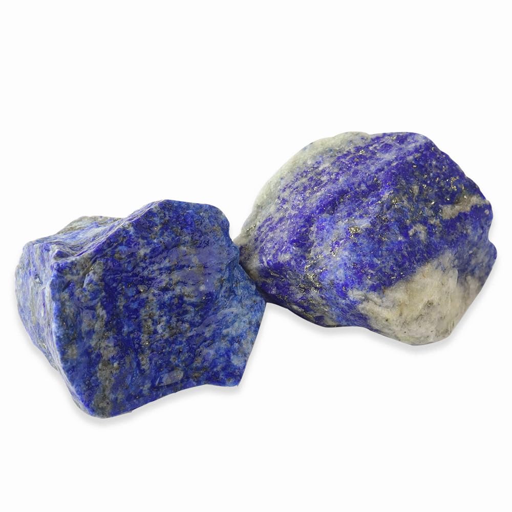 2PCS Natural Raw Stone Healing Crystals Bulk Healing Gemstones for Reiki Tumbling Fountain Rocks Meditation Garden Home Decor (Lapis Lazuli)
