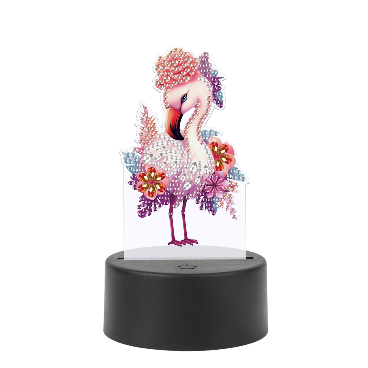JISHSHAY Diamond Painting Night Light Diamond Art Table Lamps Gem Art LED Lights Gem Painting Desk Lamp Mosaic Kits for Adults DIY Kits for Adults Paint by Numbers with Special Drills Flamingo