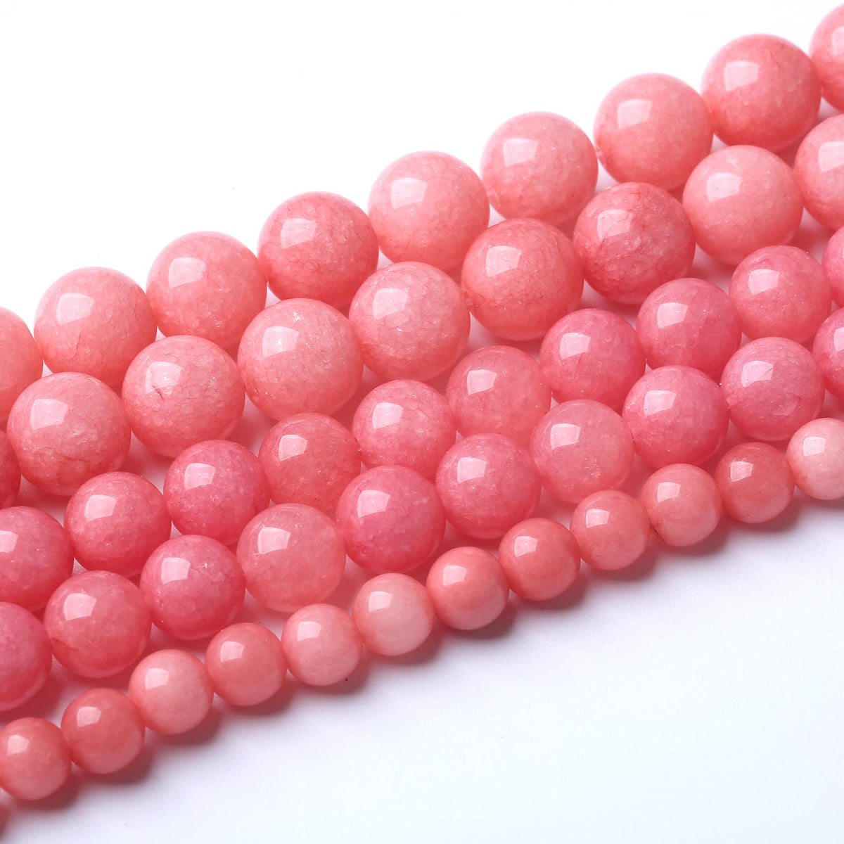36pcs 10mm Natural Pink Jades Beads Rhodochrosite Chalcedony Round Beads for Jewelry Making DIY Bracelet Crystal Energy Healing Power Stone (10mm, Pink Chalcedony)