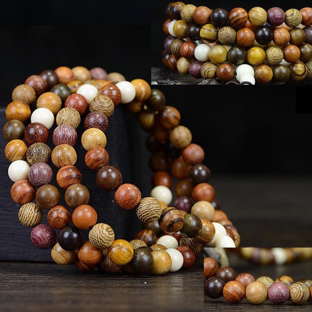 Zenkeeper 108pcs 8mm Gorgeous Natural Round Polished Rosewood Loose Beads for Jewelry Making DIY Handmade Crafts