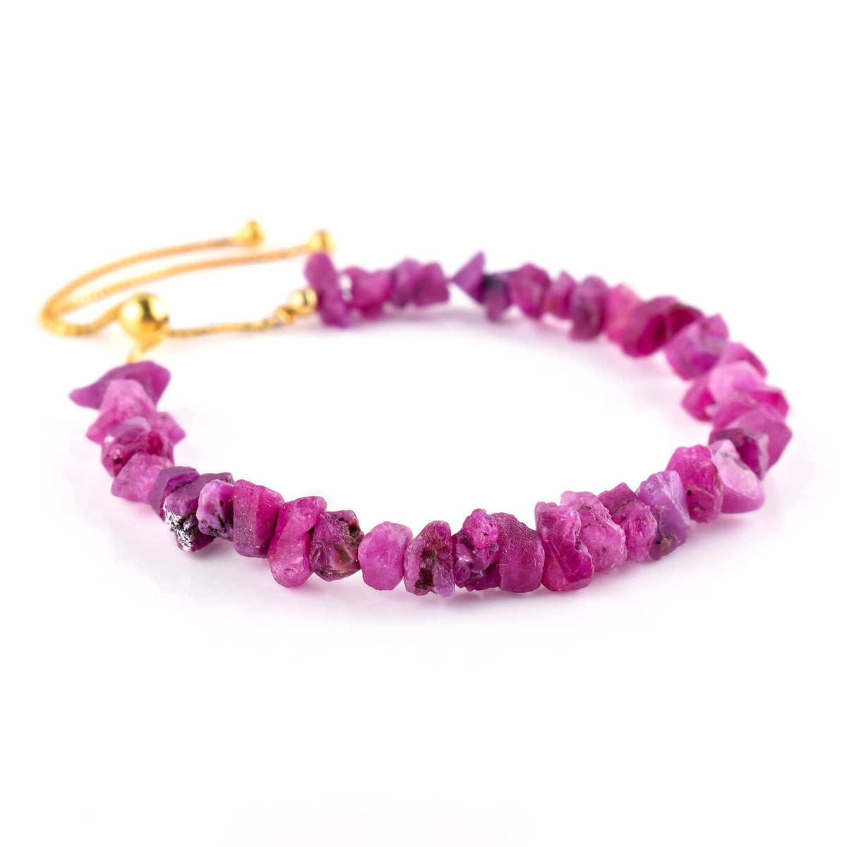 AA Raw Ruby Gemstones Bracelets Handmade Jewelry, Rough Chakra Stones, July Birthstone, Healing Crystals, 14k Gold Plated Sterling Silver, Adjustable Slider Chain, Women Gift, Christmas Gift 10inch