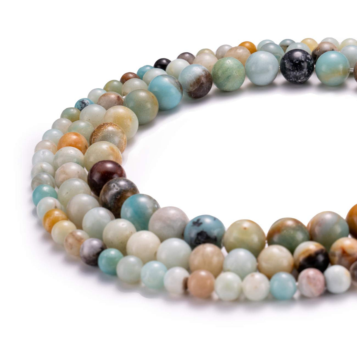 BEADIA Natural Amazonite Jade Stone Round Loose Semi Gemstone Beads for Jewelry Making 10MM 38PCS