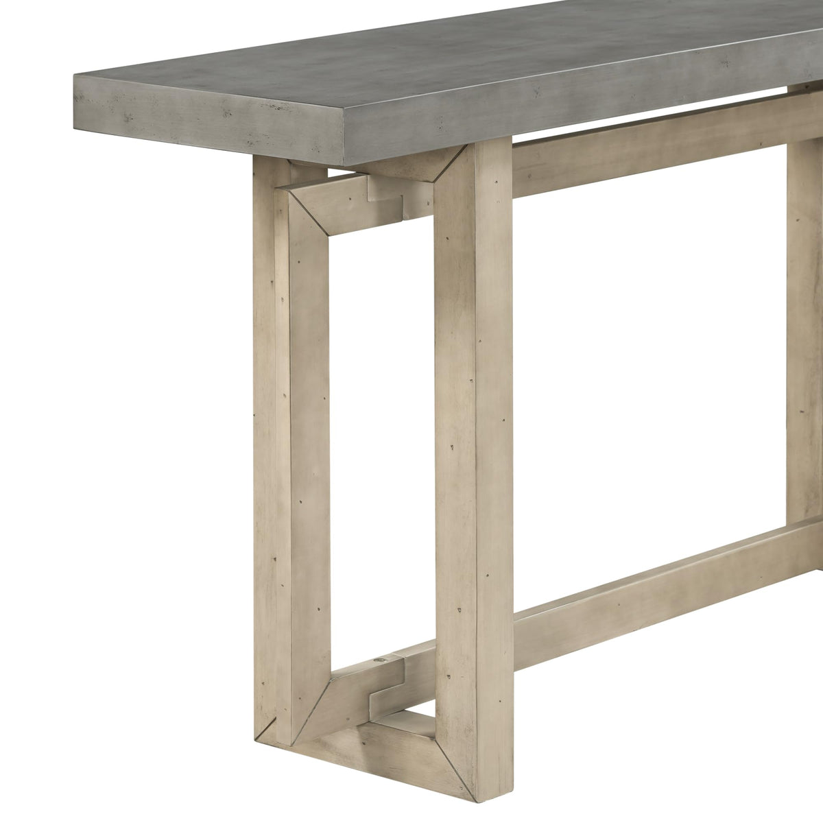 Merax Wood Entryway Console Table, Modern Line Frame with Industrial Concrete Top, for Living Room/Hallway/Foyer, Grey
