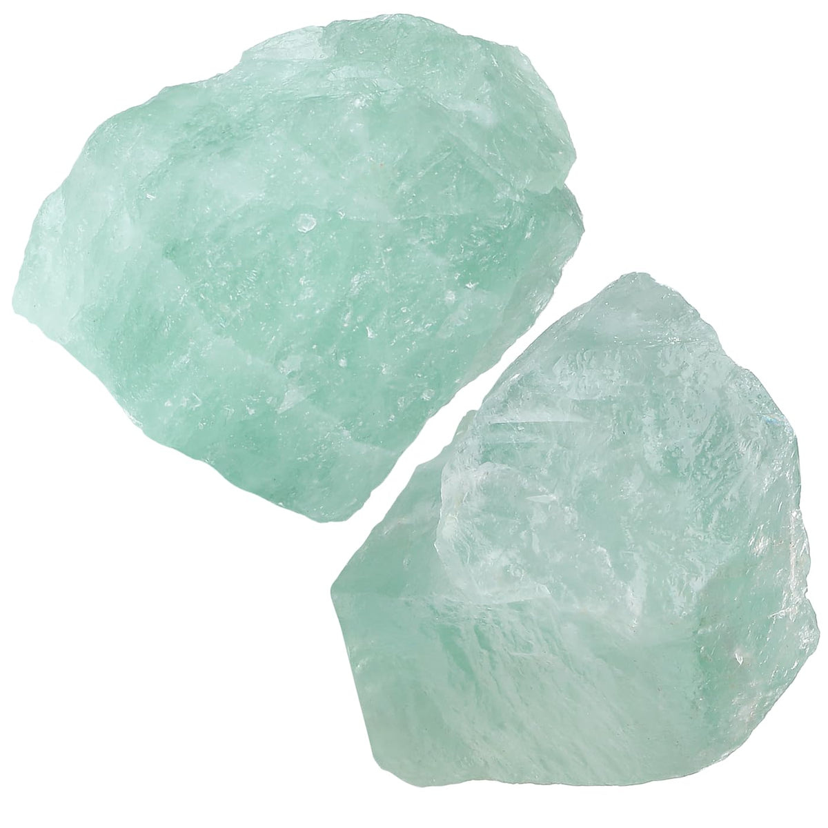 NUKAYAI 2Pcs Green Fluorite 1.8-2.2" Large Raw Crystals Natural Stones Rough Healing Crystals Green Fluorite for Tumbling Rocks Reiki Polishing Wire Wrapping Wicca Gifts DIY Tumbling Rock