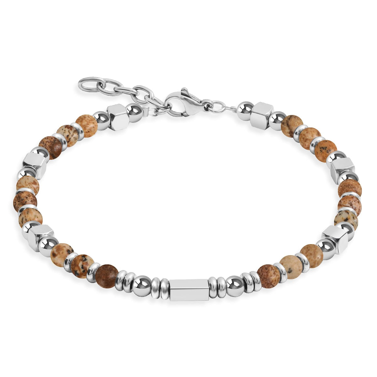 Stainless Steel Stone Adjustable Boho Stackable Womens Beaded Bracelets for Women Trendy Jewelry Stack Cute Health Dainty Waterproof Woman Ladies Colorful Bangle Women's Silver Link Bracelets for Women Non Tarnish A Bohemian Charm Silver Bead Bracelet for