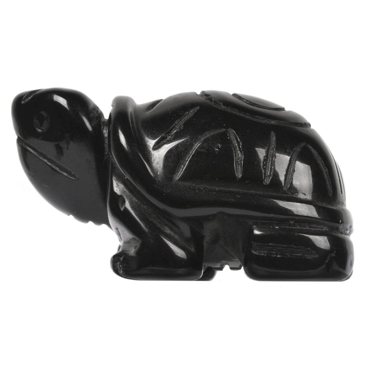 Justinstones Black Obsidian Healing Crystal Guardian Turtle Tortoise Pocket Stone Figurines Carved Gemstone Crafts Home Decor 2 inch