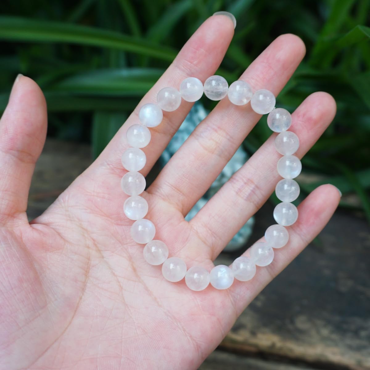 10MM Moonstone Bracelet for Men Women | Fits for 7.5-8" Wrist | Natural Crown Chakra Crystal Gemstones for Relationship & Love | Come with Gift Box & Velvet Pouch
