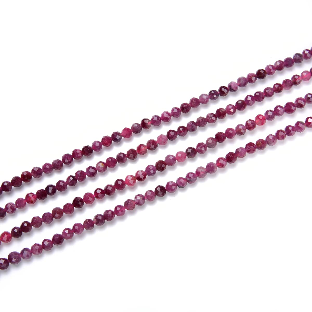 Adabele 30 Inch Natural Pink Tourmaline Healing Gemstone 4mm (0.16 Inch) Tiny Small Faceted Round Loose Beads Stone Spacer (180-200pcs) for Craft Jewelry Making GK4-1