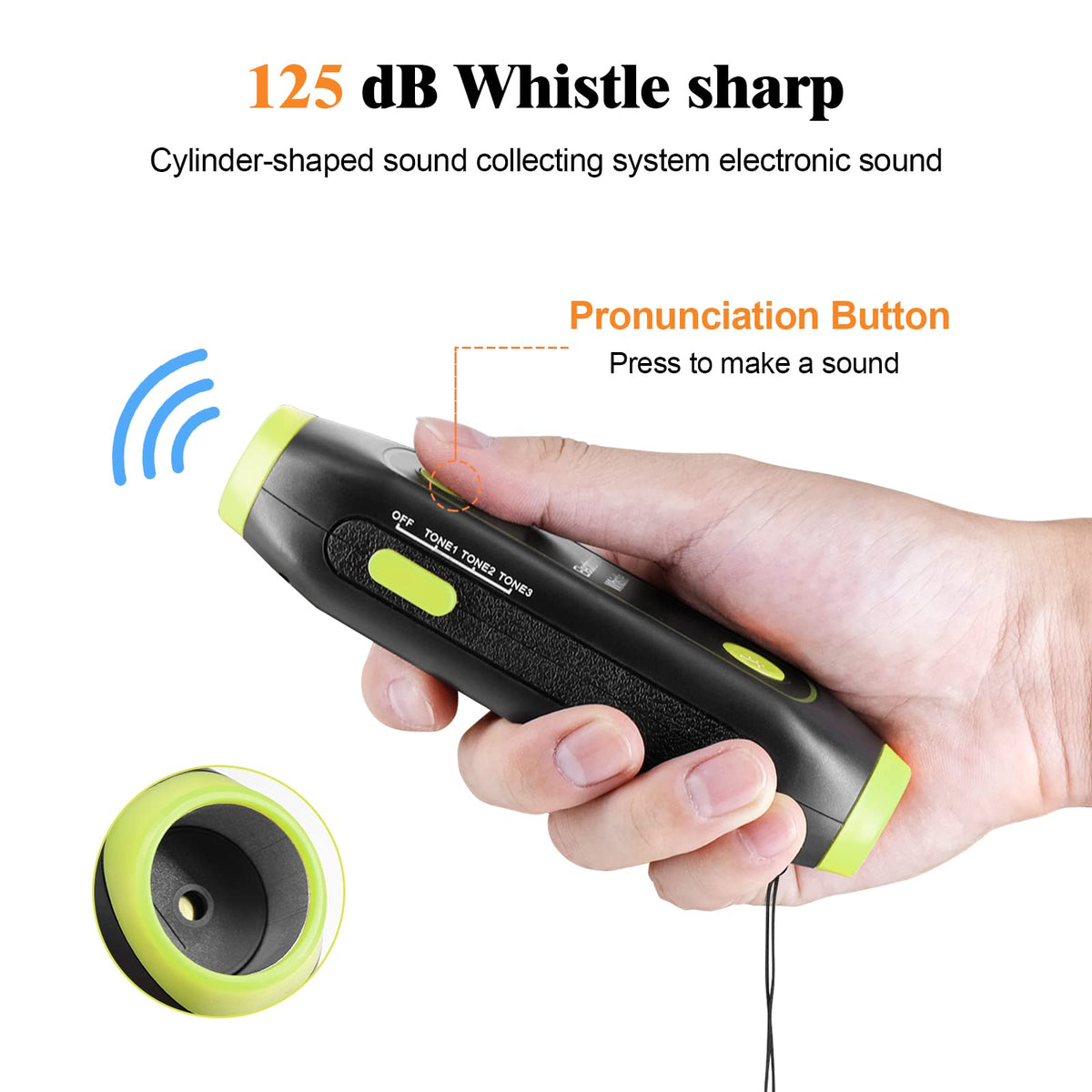 LANRU Electronic Whistle Handheld Electric Whistle with Lanyard Light Flashlight for Coaches Referees P.E. Teacher