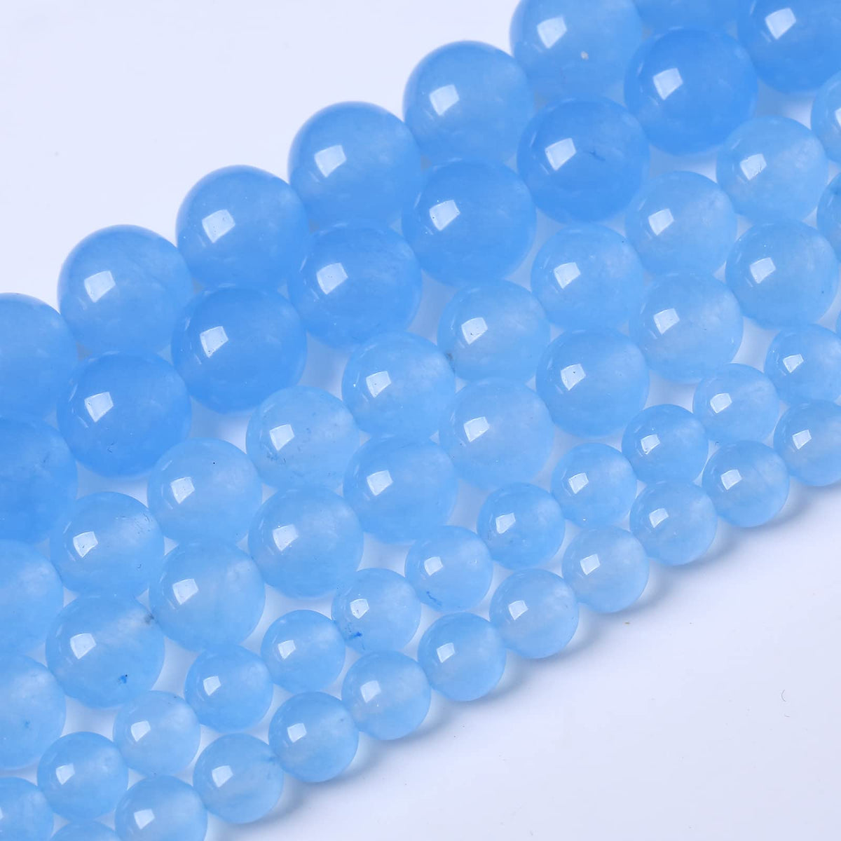 90PCS 4MM Aquamarine Chalcedony Stone Beads Natural Gemstone Bead Crystal Healing Energy Jewelry Making DIY 15 inches