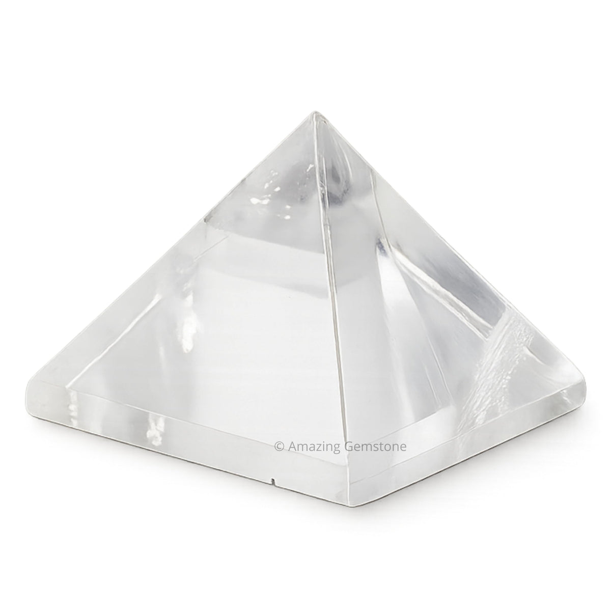 Amazing Gemstone Premium Clear Quartz Pyramid Crystal Healing Stones - 1" Great Pyramid Figurine of Natural Stone Pyramid for Meditation, Reiki, Chakra Balancing and Crystal Pyramids Grid