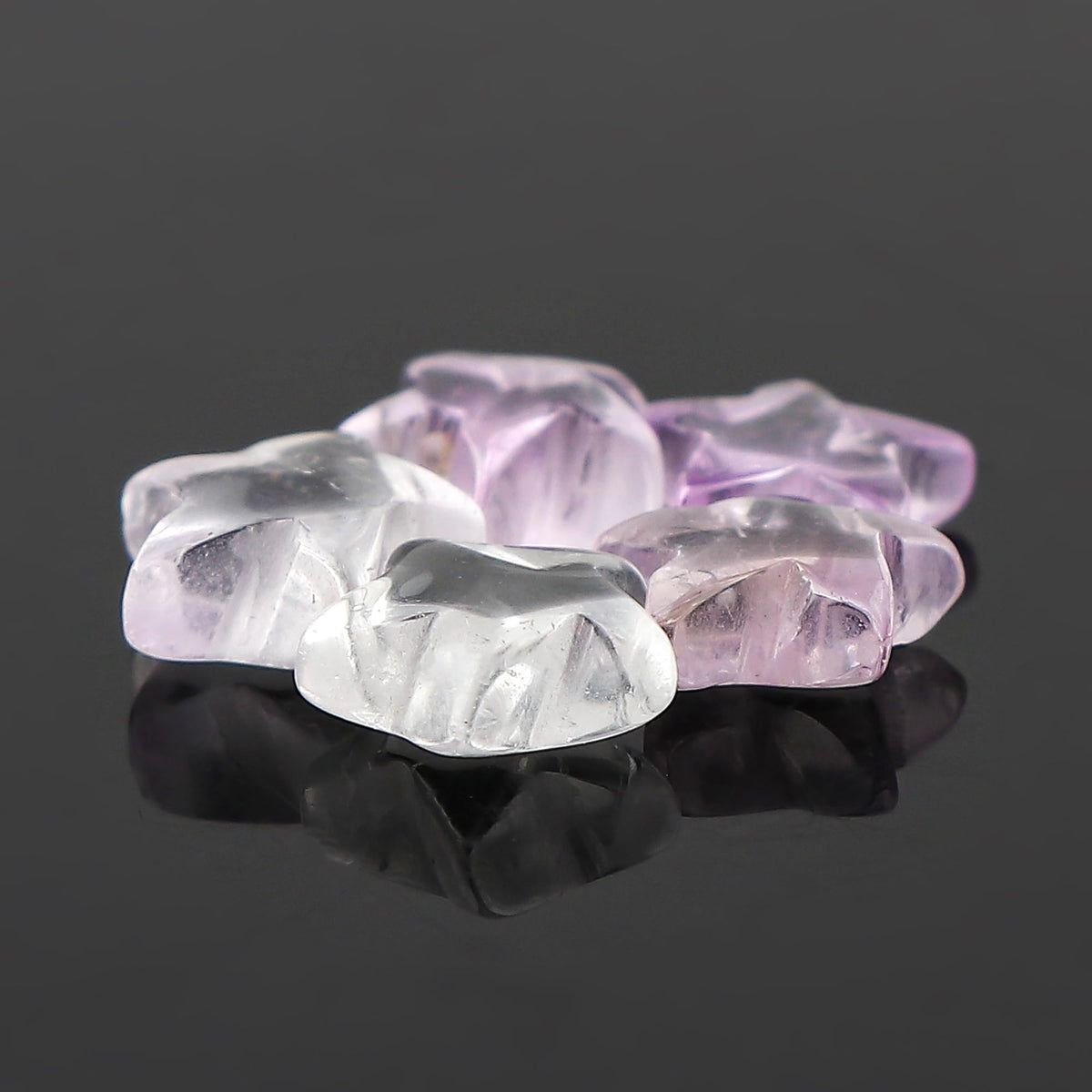 CRYSTALINES 5pcs, Wholesale Natural Amethyst Gemstones, Bulk Star Shape Stones, Assorted Loose Supply, DIY Craft-Jewelry Making, Chakra Healing Crystals, Gem Collection, 8-10mm