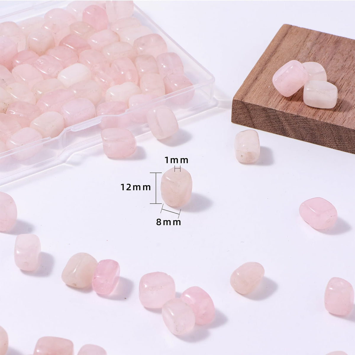 Natural Large Rose Quartz Cube Stone Beads 8x11mm 38cm/str Loose Semi Gemstone Stone Square Beads for Making Bracelets Necklace