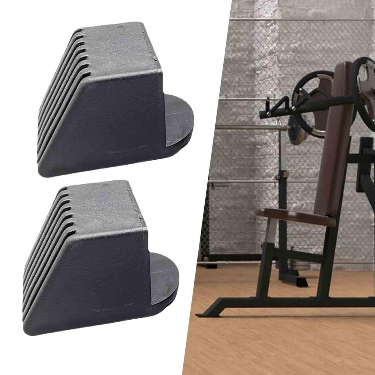 SM SunniMix 2X Gym Equipment Square End Cap Gym Fitness Equipment Accessories Rubber End Caps Foot Cover Protectors Square End Cover, 50x50mm