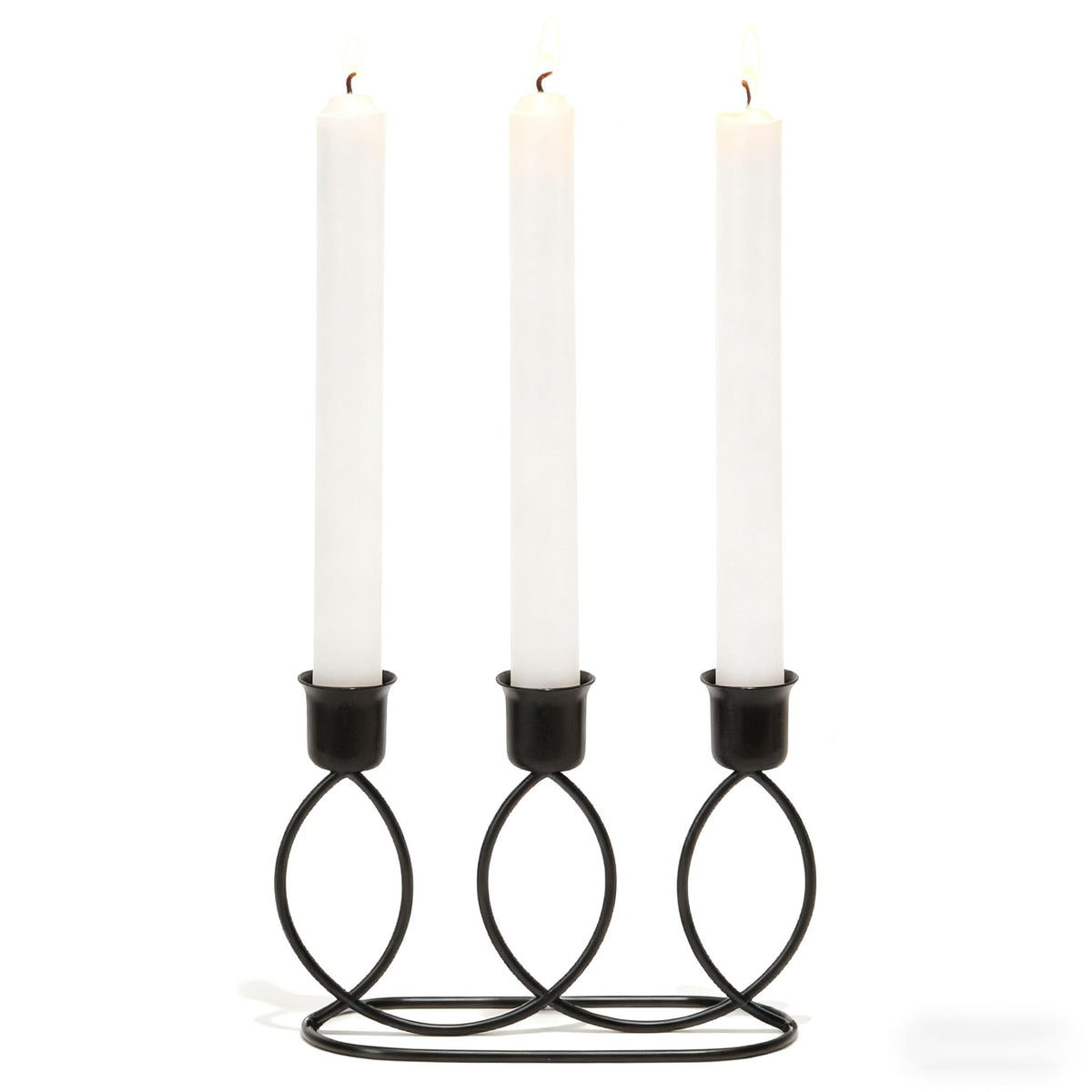 Black Candelabra Metal Candle Holders - 3 Arm Candlestick Holder for Theme Party Table Centerpiece Decoration Dining Room Birthday Holiday Christmas Thanksgiving Wedding
