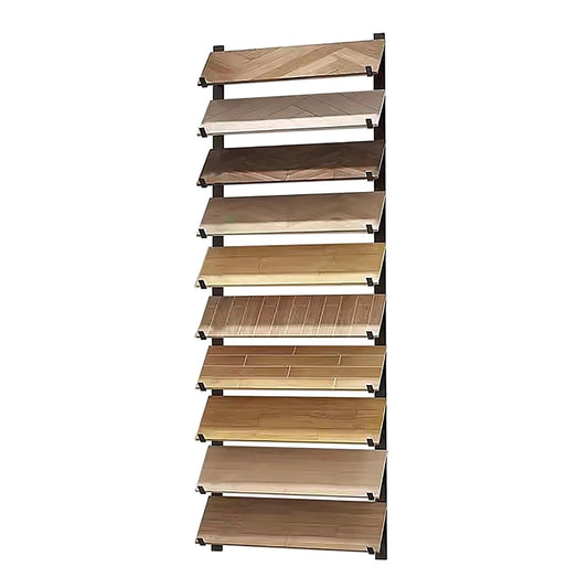 Floor Tile Sample Rack,Heavy Duty Wall-Mounted Tile Display Stand, Large Wooden Ceramic Sample Rack, 10.5x140cm Black Floating Shelf - Perfect for Showrooms, Retail, and Home Decor
