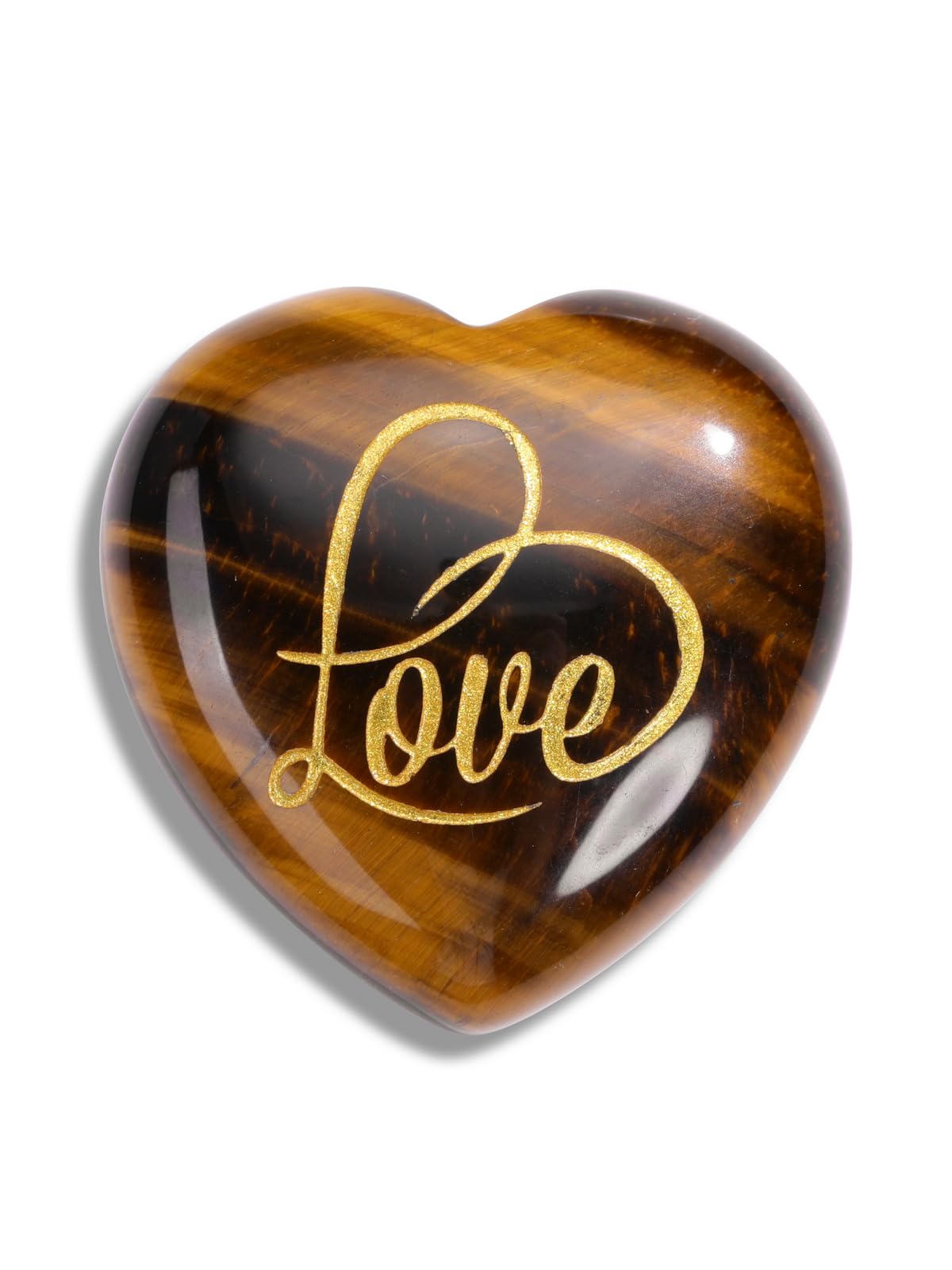 Jovivi Pocket Hug Heart Token,Natural Crystals and Healing Stones with Hug Cards Tiger Eye Love Heart Gemstone Gifts