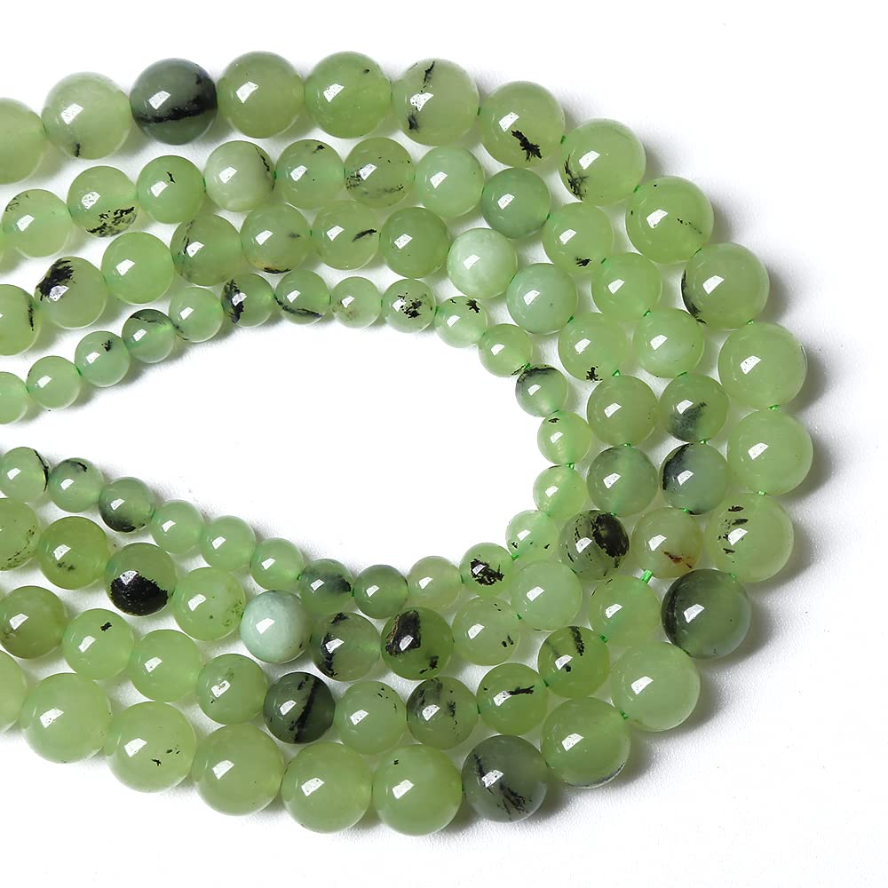 10MM 38PCS Natural Stone Prehnite Jade Loose Beads for Jewelry Making DIY Bracelet Necklace