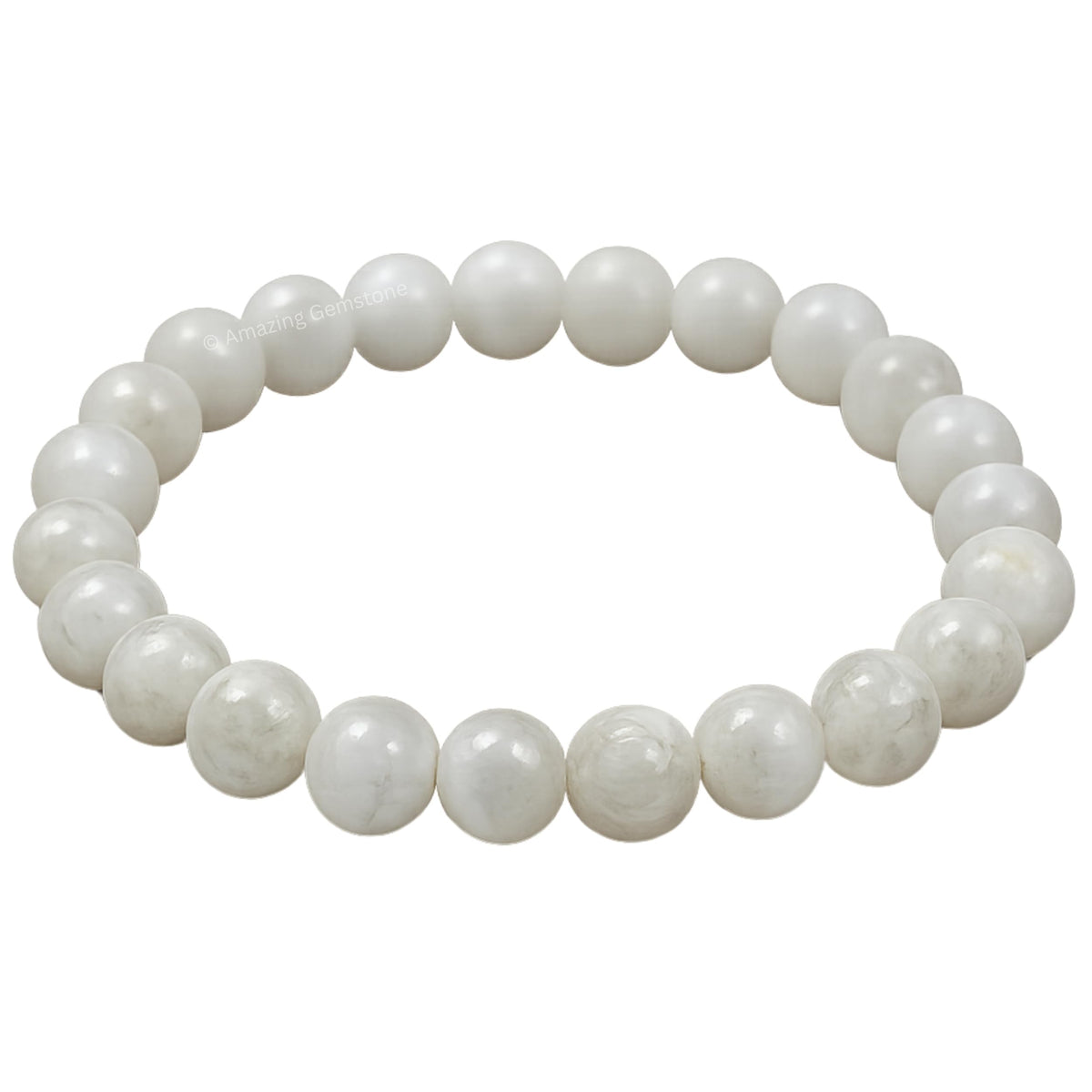 Amazing Gemstone Crystal Bracelet for Women Men's Gifts - Protection Healing Crystal Bracelet - 8mm Gemstone Beaded Stretchable Bracelet Pulseras Para Hombres Mujer Stocking Stuffers Mothers Day Gift (White Moonstone)