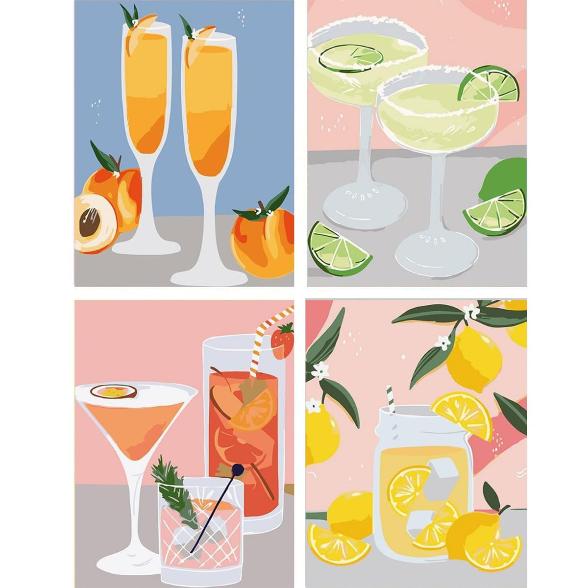 eimivrc 4 Pcs Diamond Painting Kits for Adults-Diamond Art Kits for Adults,DIY Painting for Adult Full Drill Diamond Painting Kits for Home Wall Decor(10x13.8 inch)