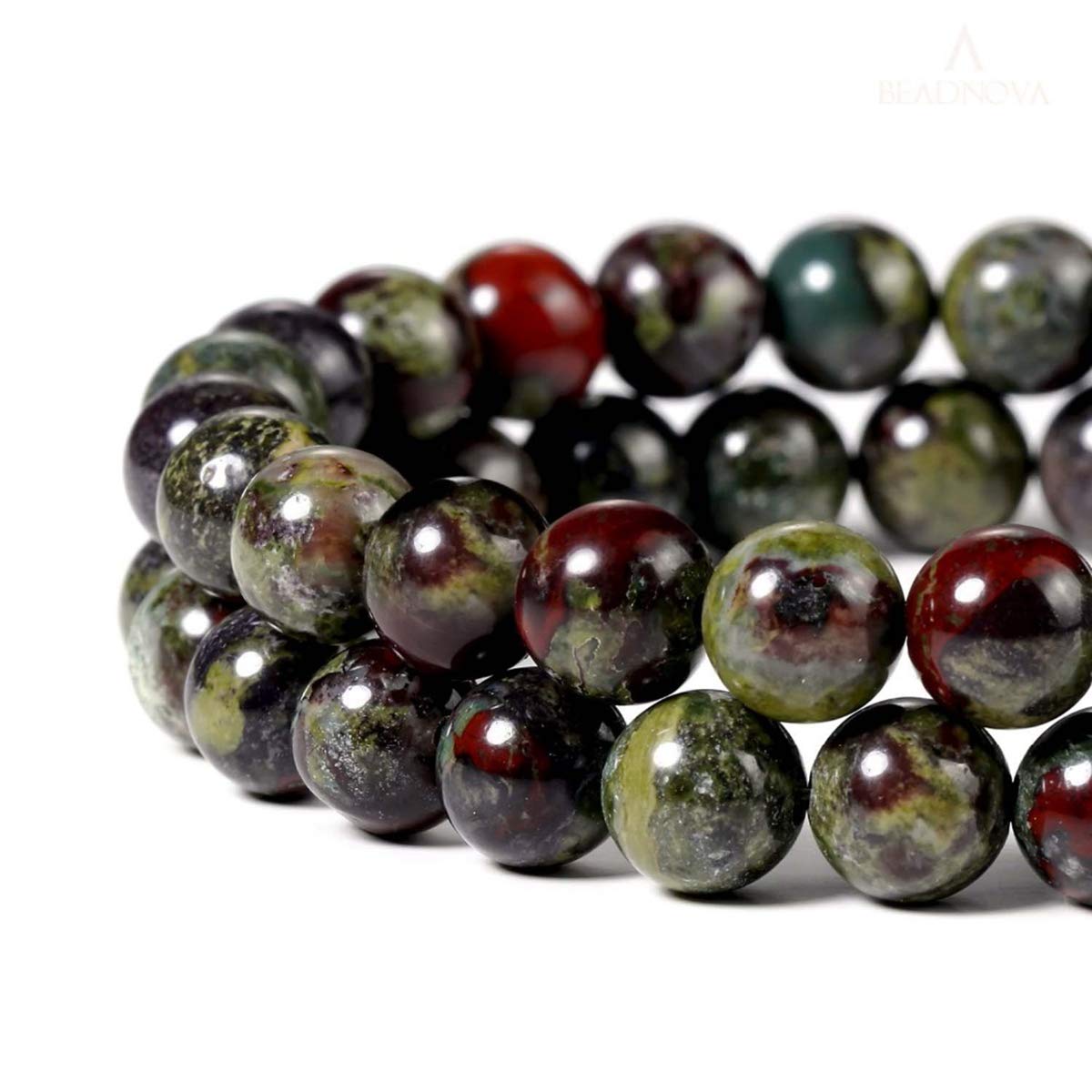 Natural Stone Beads 100pcs 6mm Dragon Blood Stone Round Genuine Stone Beading Loose Gemstone Hole Size 1mm DIY Smooth Beads for Bracelet Necklace Earrings Jewelry Making (Dragon Blood Stone Red,6mm)