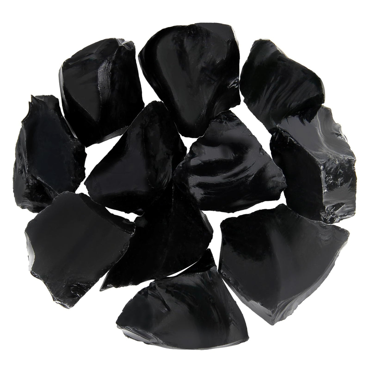1.1lb Bulk Raw Obsidian Stone Rough Crystal-Natural Obsidian Raw Stones Crystal for Tumbling, Cabbing, Fountain Rocks, Decoration,Polishing, Wire Wrapping, Wicca & Reiki Crystal Healing